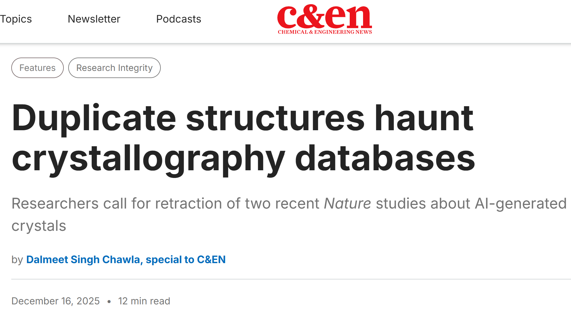 duplicate structures haunt crystallography databases