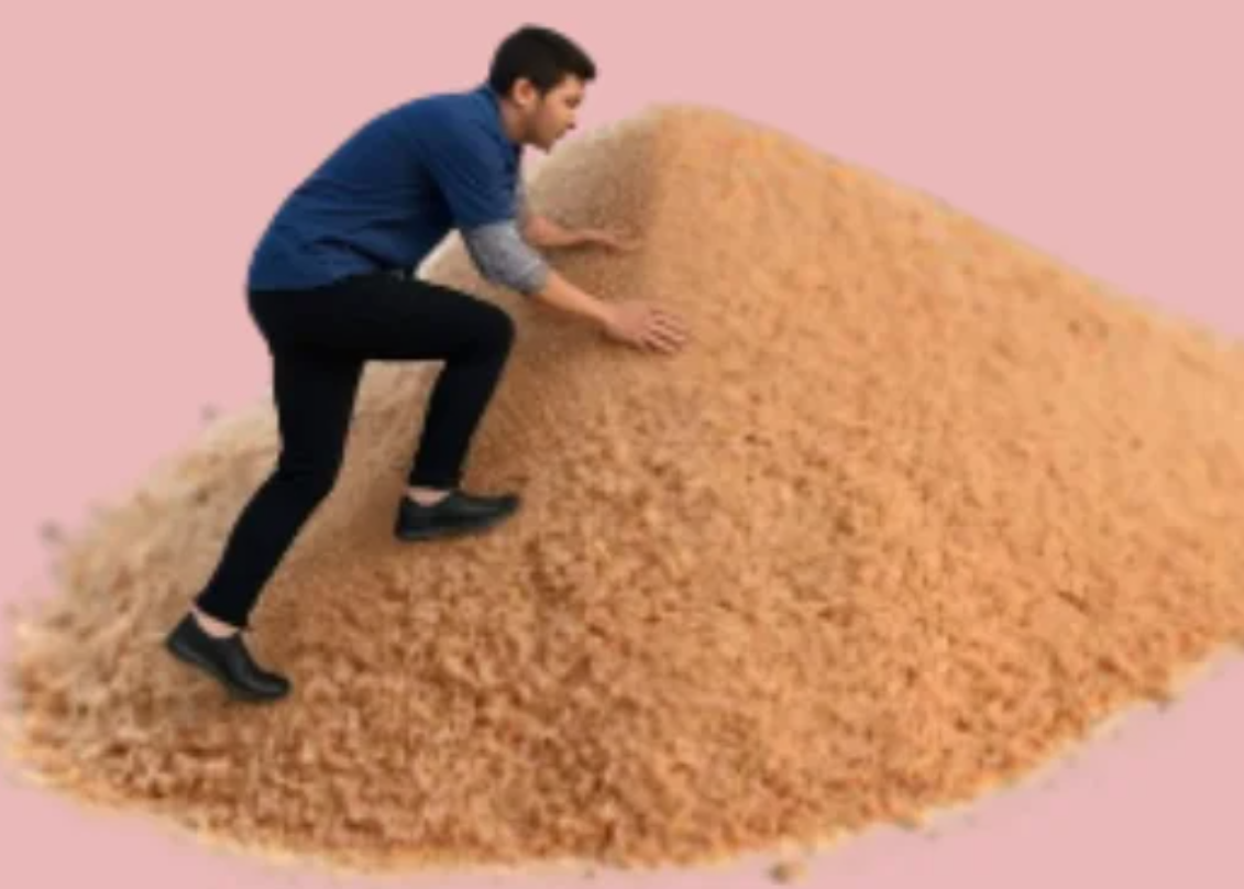 a man on a sandy hill